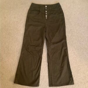 Veronica Beard Rosanna 13” Corset High Rise Wide Leg Pants Green Size 26/2